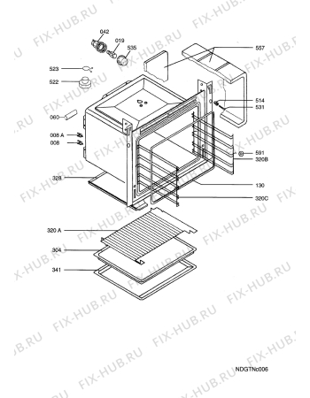 Взрыв-схема плиты (духовки) Aeg B3781-4-D - Схема узла Oven